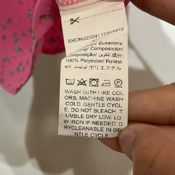 Shein Pink Floral Blouse Sz 4 - Picture 4 of 8